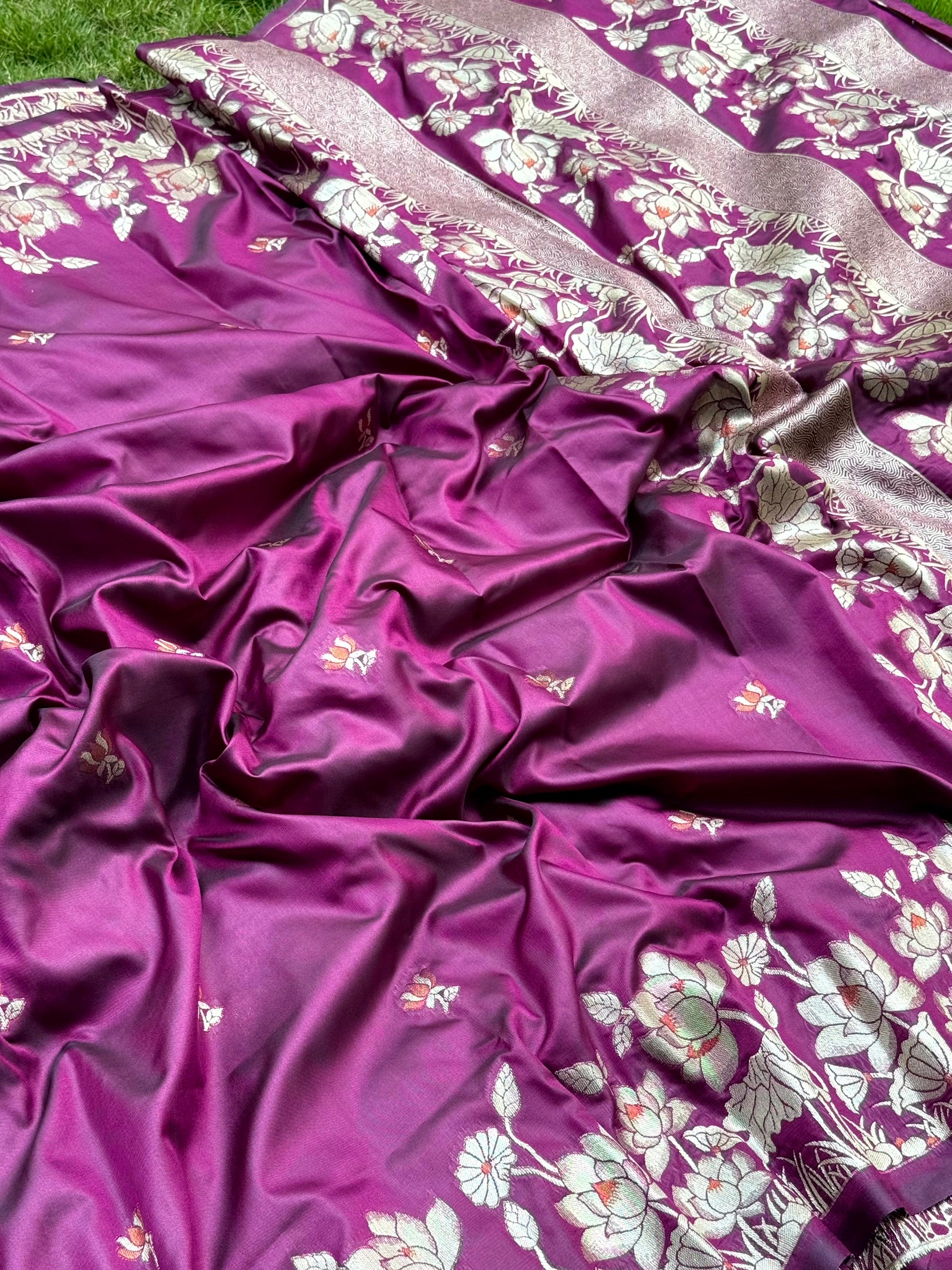 Dark Purple Soft Silk Kanjivaram Saree by My Store