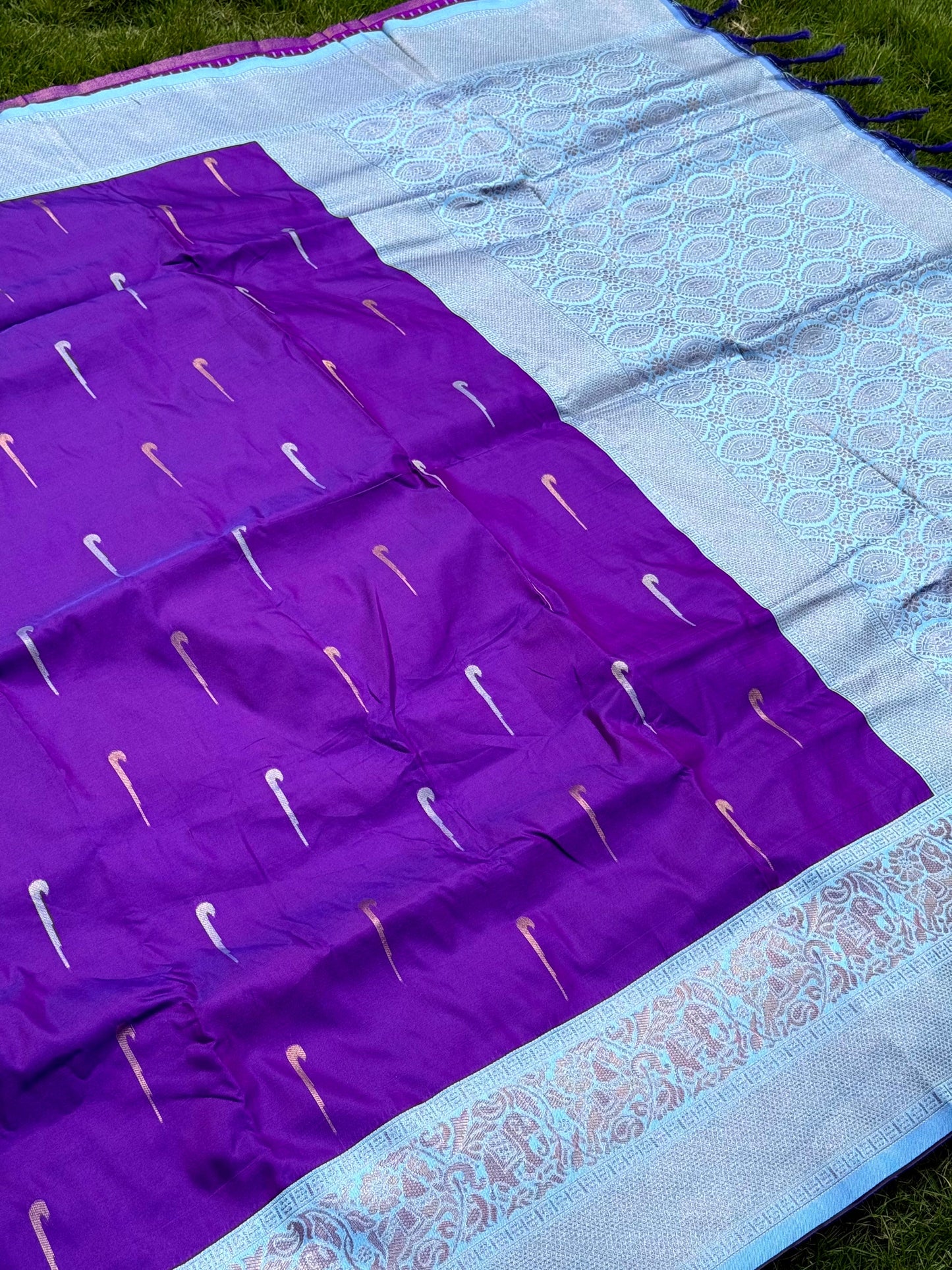 Purple Gold Zari Soft Silk Paithani Saree by My Store