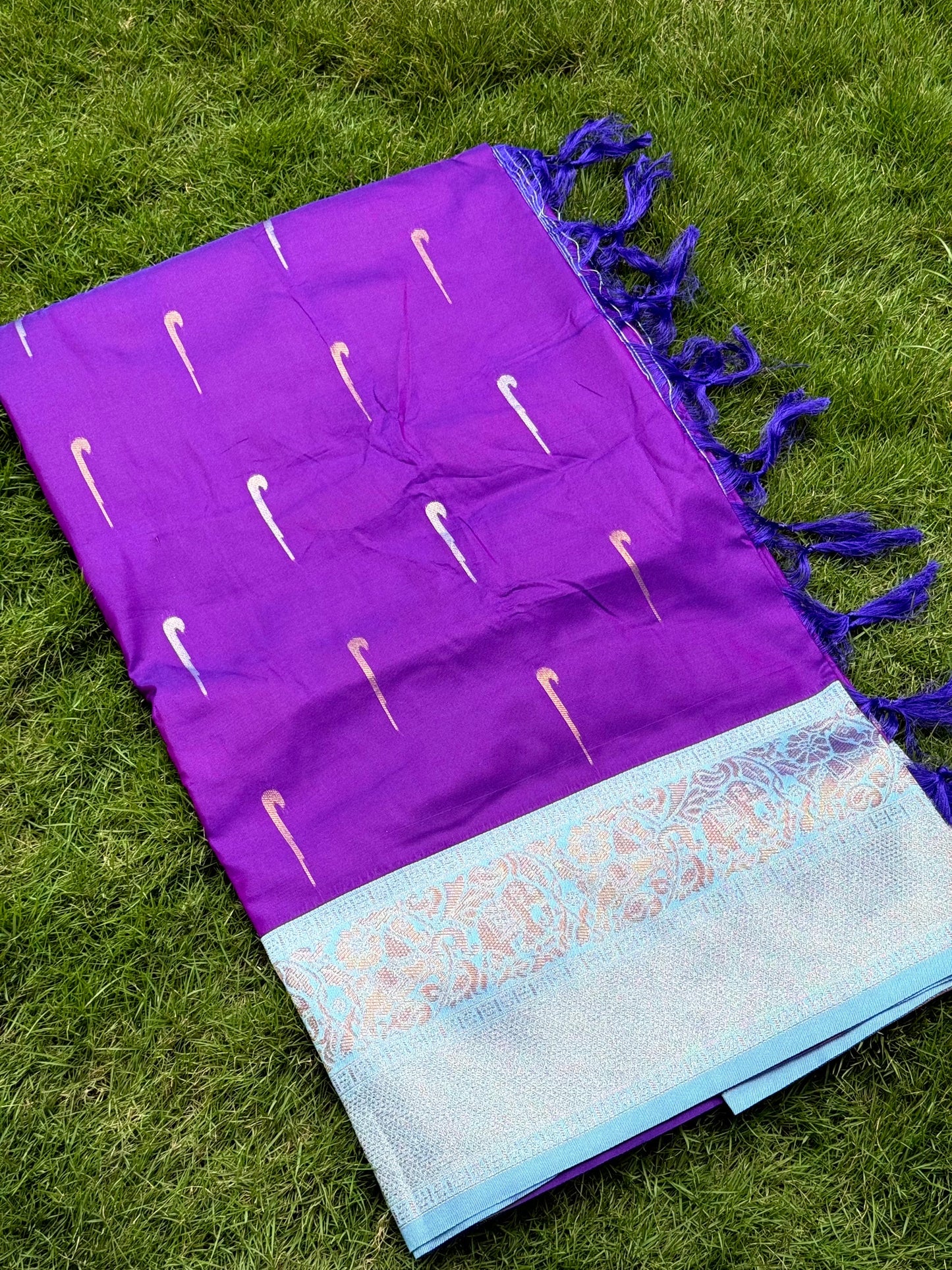 Purple Gold Zari Soft Silk Paithani Saree by My Store