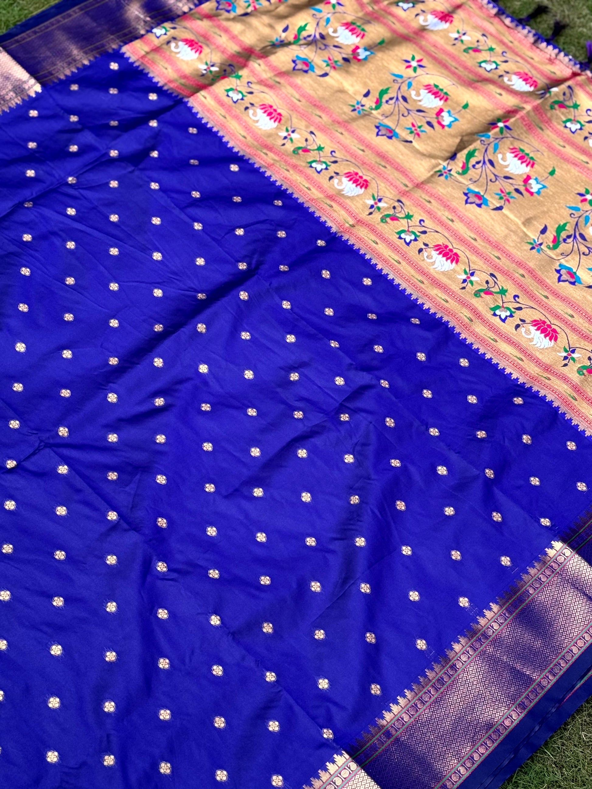 Purple Copper Zari Woven Soft Silk Paithani Saree by My Store