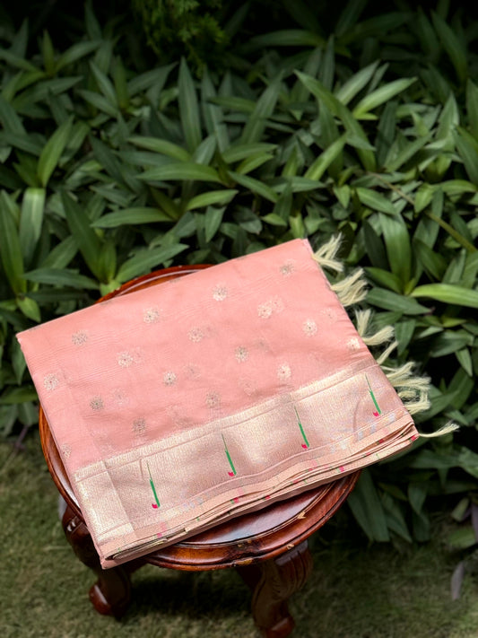 Royal Minakari Weave Soft Organza Paithani Saree by My Store