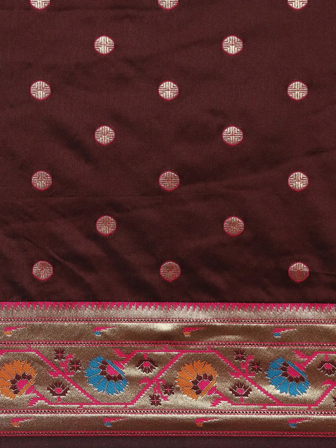 Brown Colour Yevla Paithani Soft Silk Saree by My Store