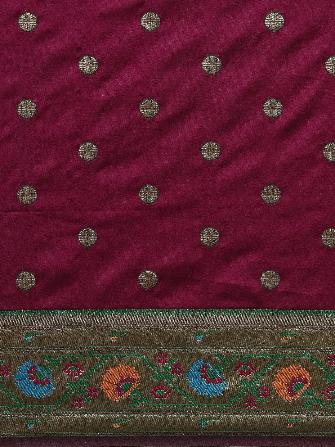 Wine Colour Yevla Paithani Soft Silk Saree