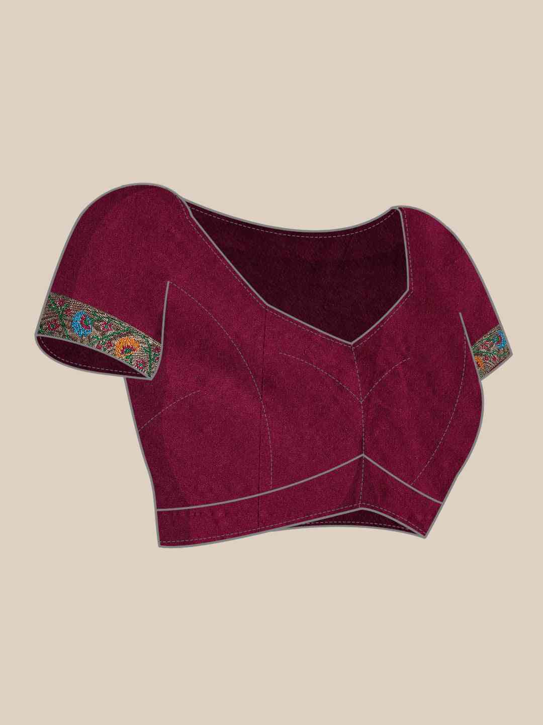 Wine Colour Yevla Paithani Soft Silk Saree