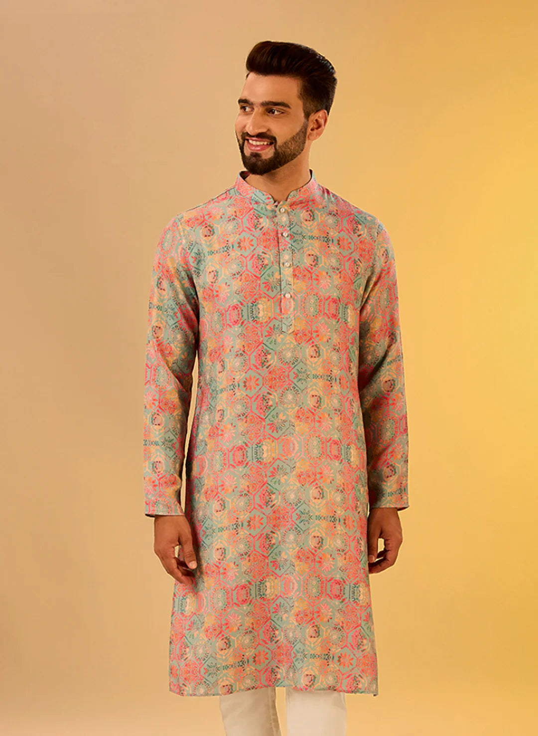 Men Multi Colour Printed Kurta