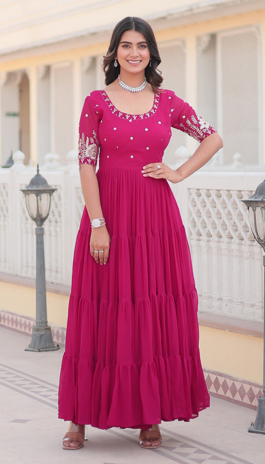 Raksh Badhan Special Trending Pink Kurta Set