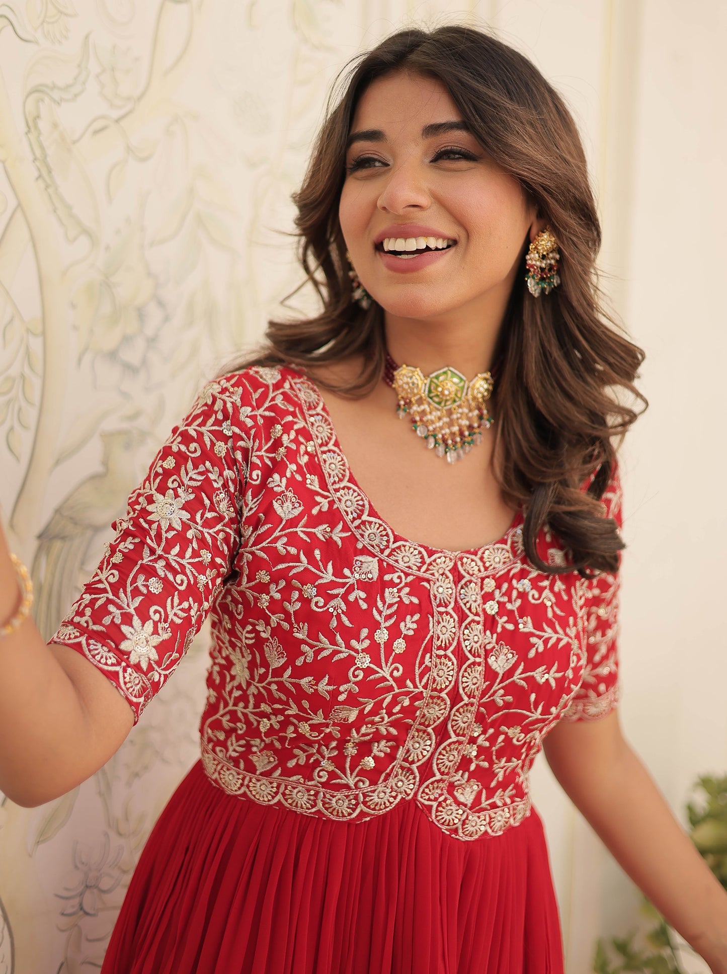 Premium Designer Readymade Red KurtaSet
