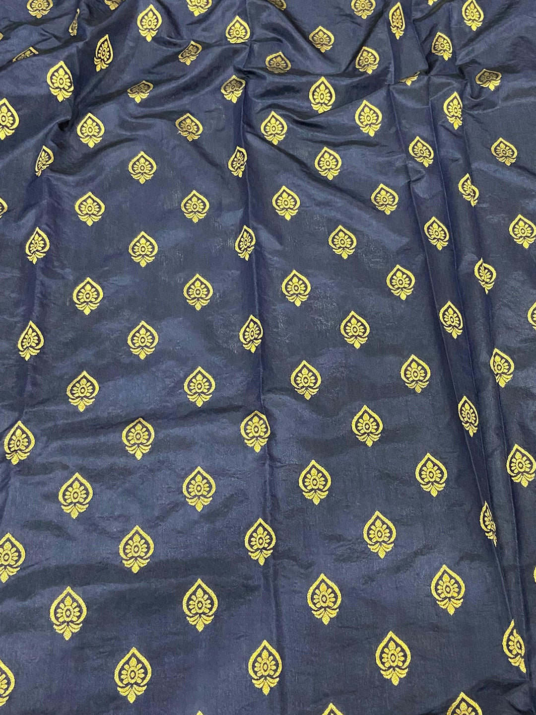 Navy Banarasi Mina Kari Katan Silk Saree by My Store