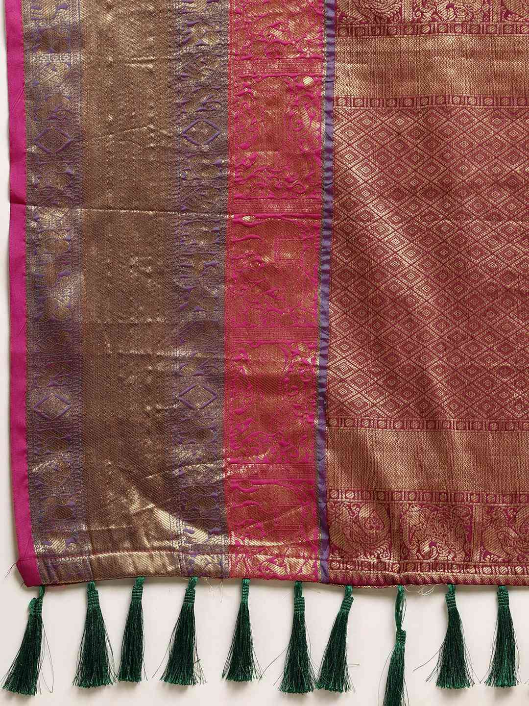 Banarasi Silk Cotton Green Colour Woven Design Saree by My Store