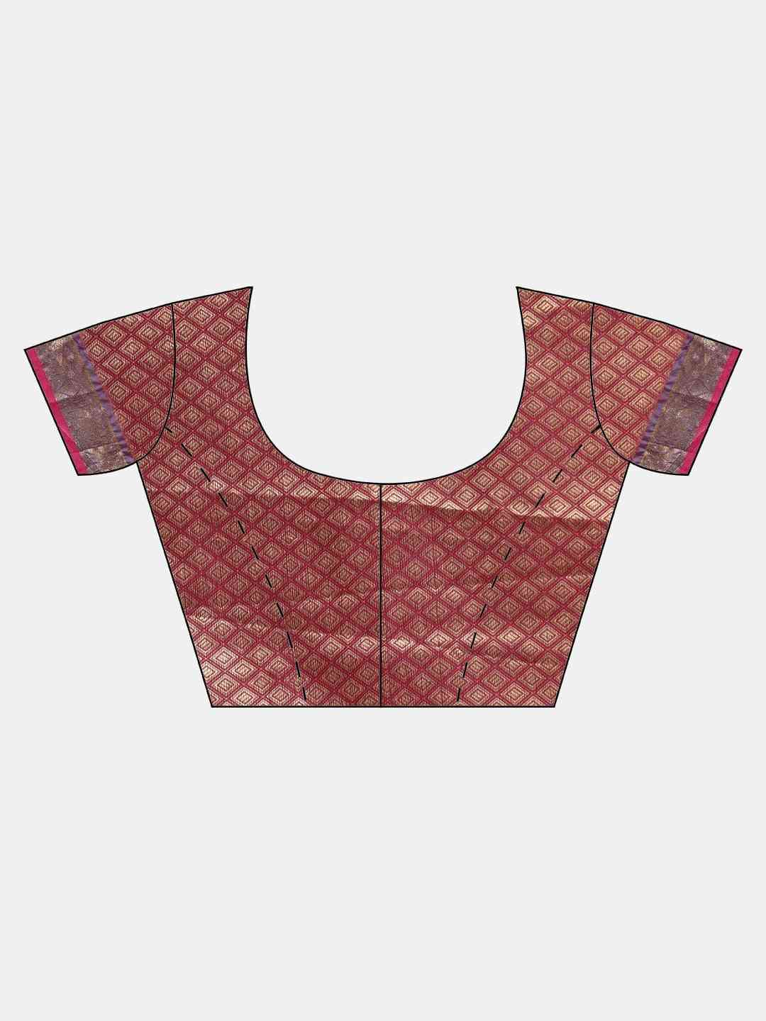 Banarasi Silk Cotton Royal Blue Colour Woven Design Saree by My Store