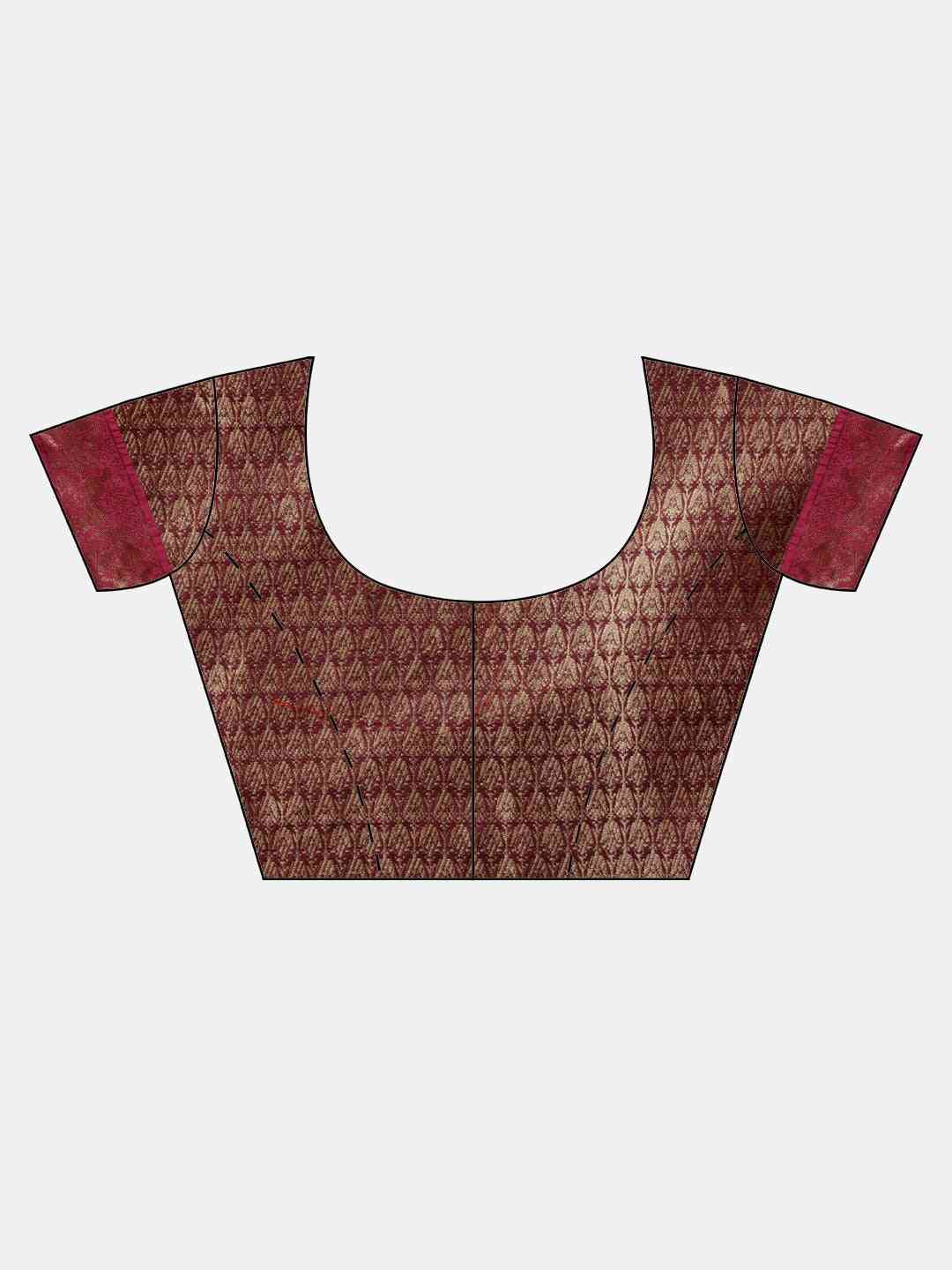 Navy Colour Woven Design Silk Cotton Saree by My Store