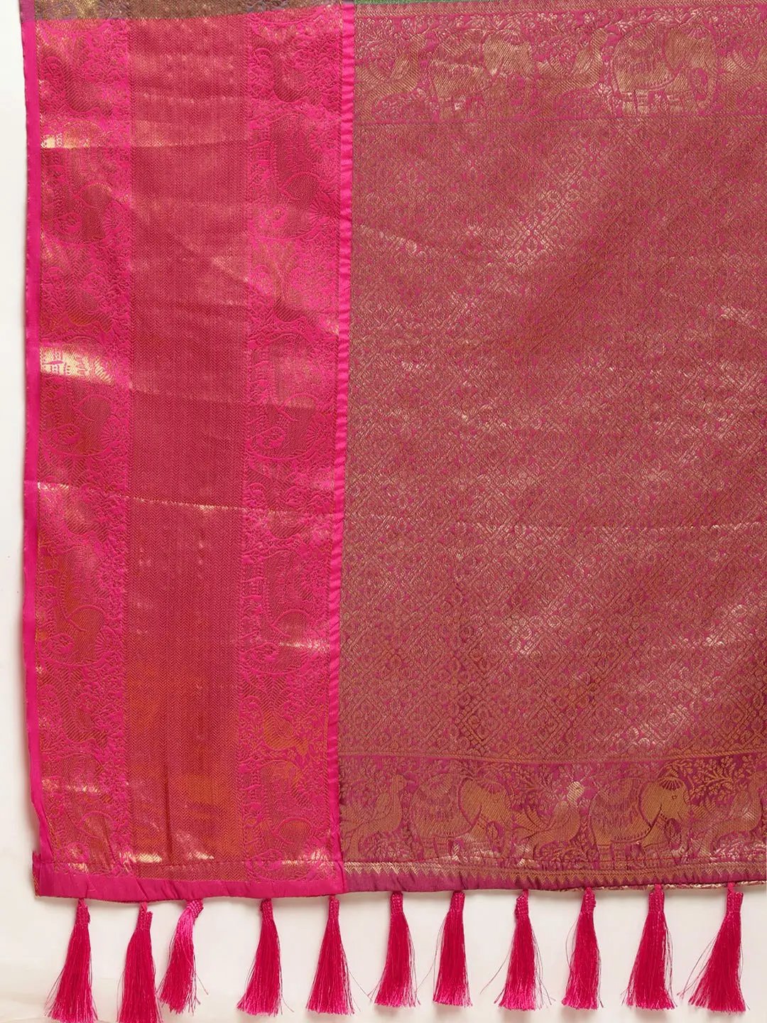 Banarasi Kanchi Ethnic Zari Motif Green Colour Festive Wear Saree