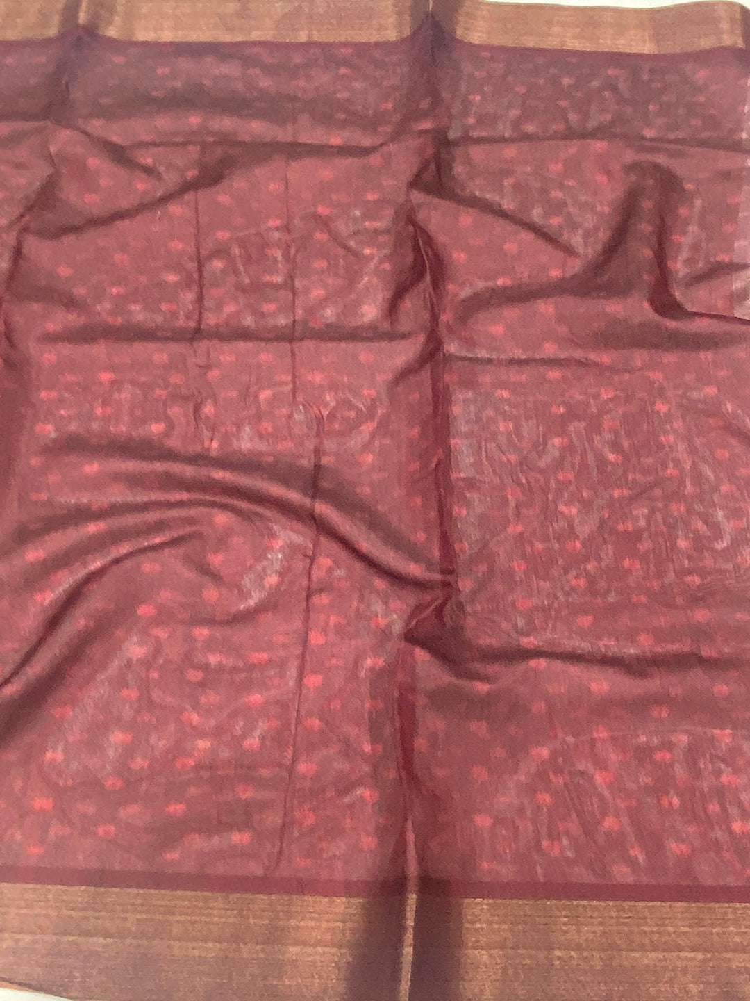 Brown Kalamkari Tussar Silk Saree by My Store