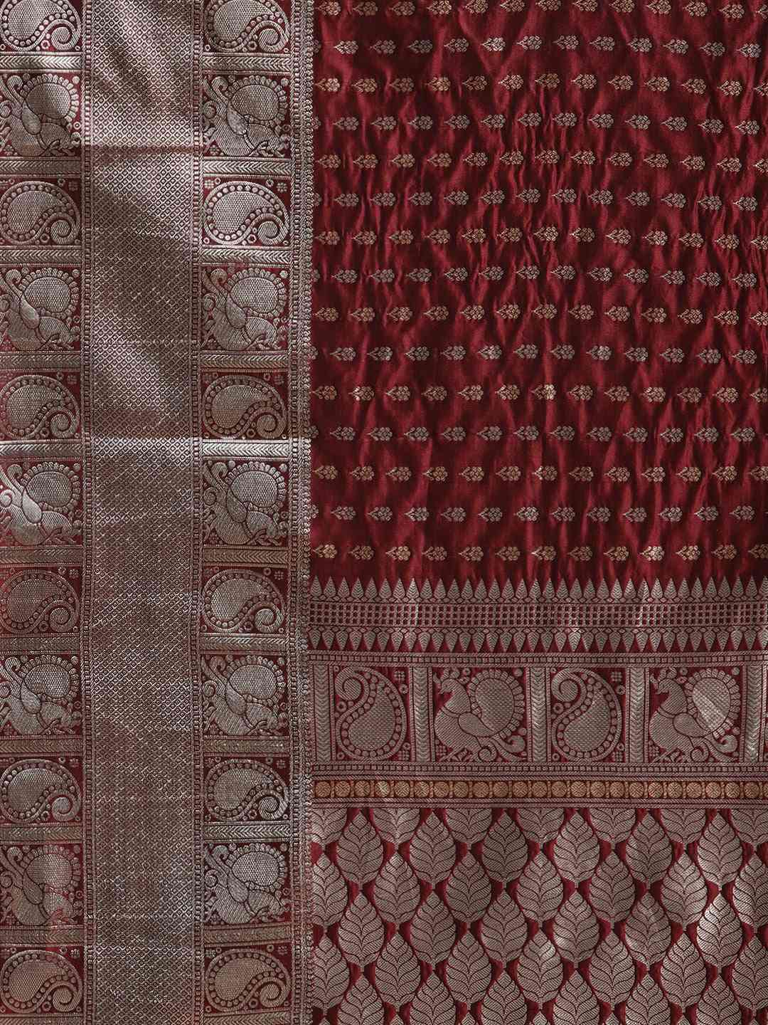 Banarasi Maroon Colour Woven Design Saree