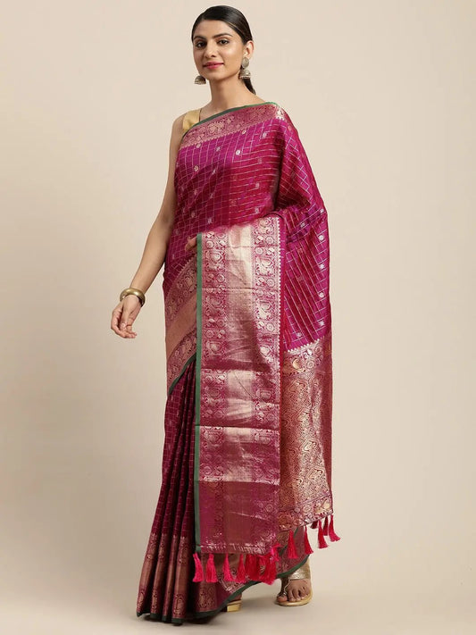 Kanjivaaram Soft Silk Kanchi Zari Weaving Saree by My Store