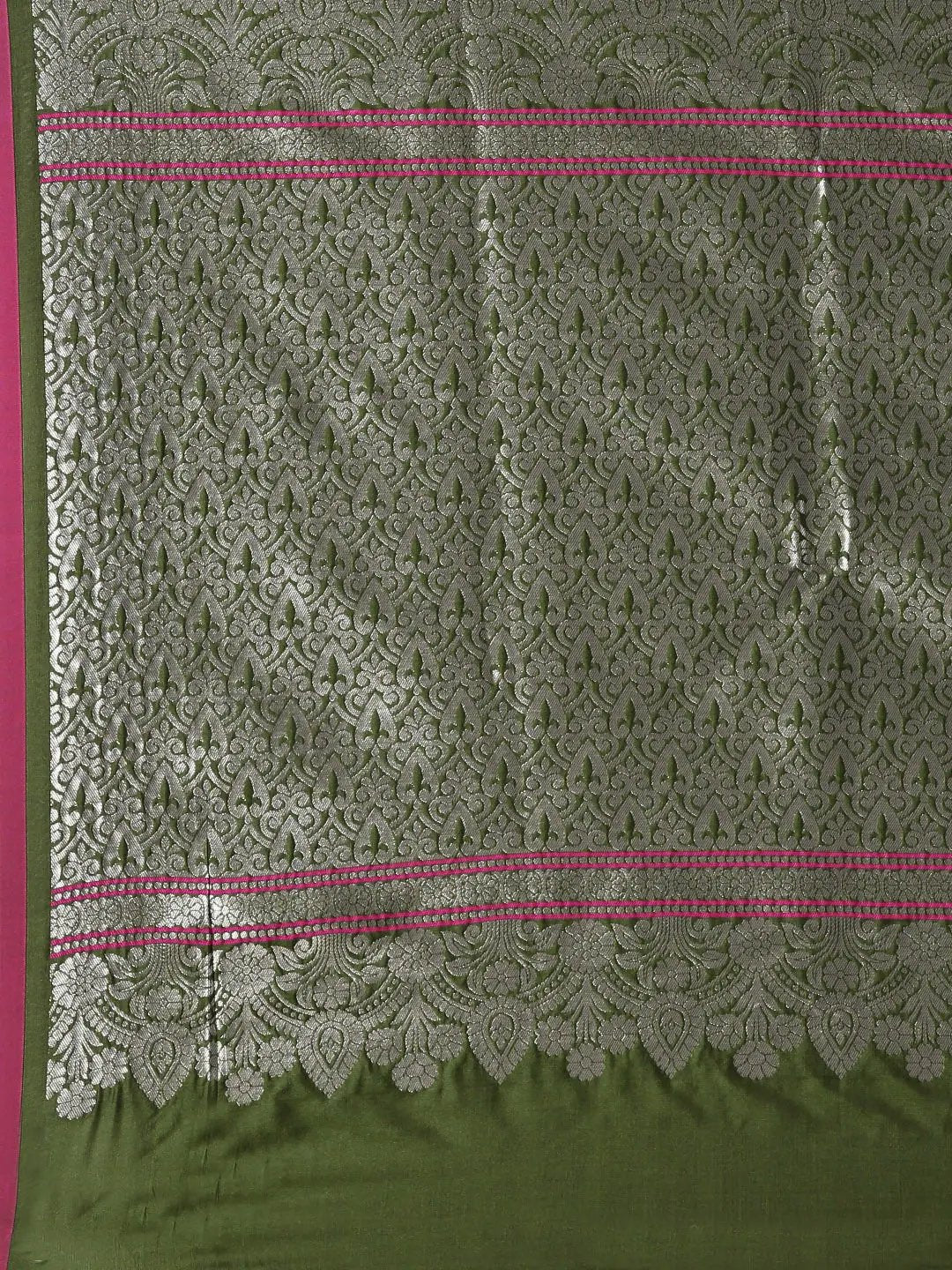 Green Colour Banarasi Katan Silk Zari Weaving Saree by My Store