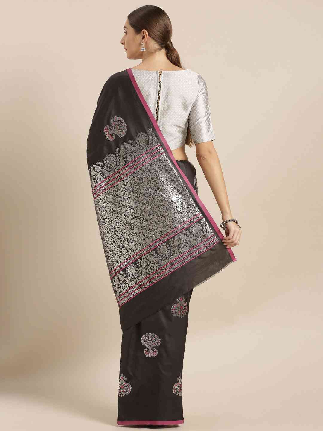 Black Colour Zari Weaving Silk Banarasi Saree