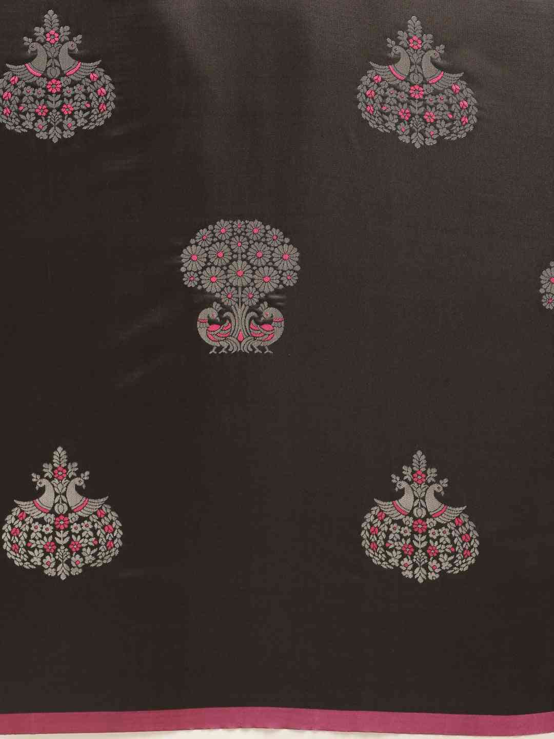 Black Colour Zari Weaving Silk Banarasi Saree