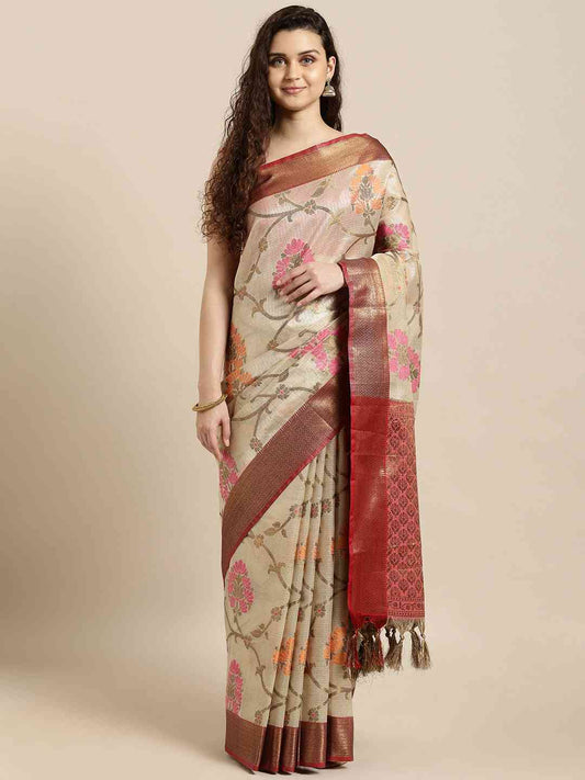 Silk Blend Woven Design Kanjivaram Saree by My Store