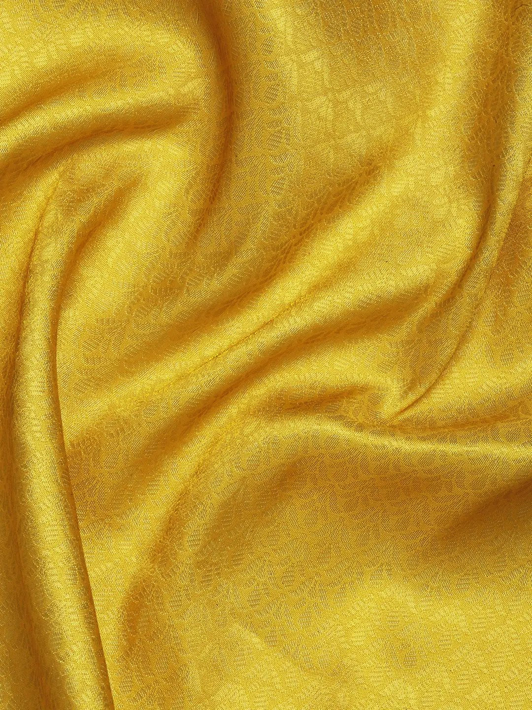 Yellow Colour Banarasi Soft Silk Party Wear Saree