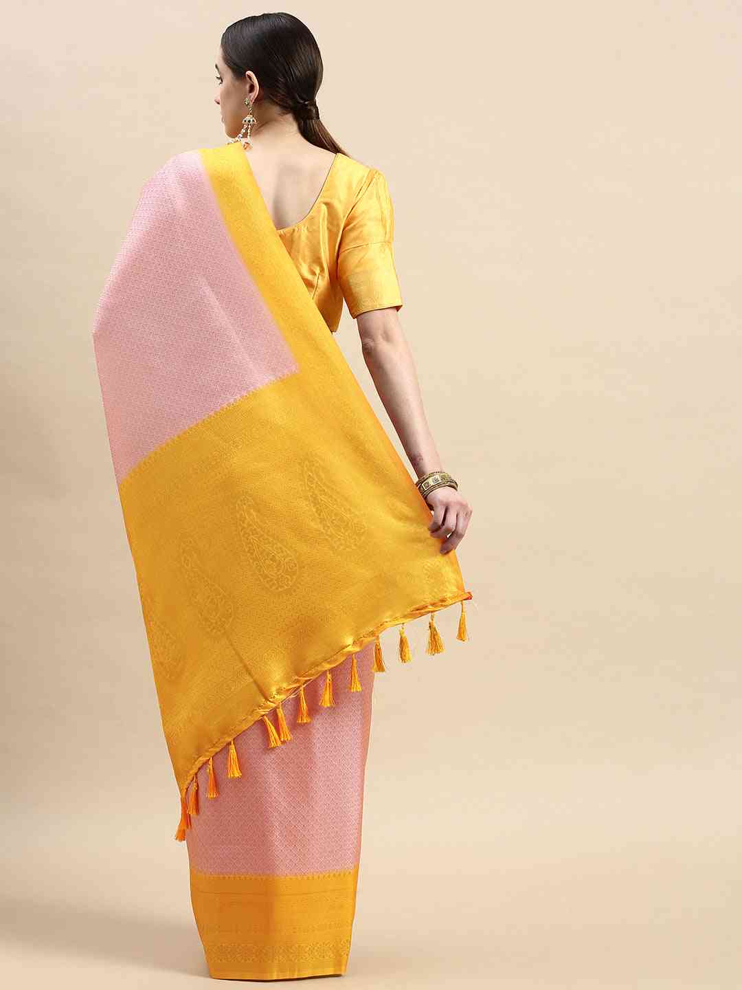 Light Pink Colour Banarasi Soft Silk Party Wear Saree by My Store
