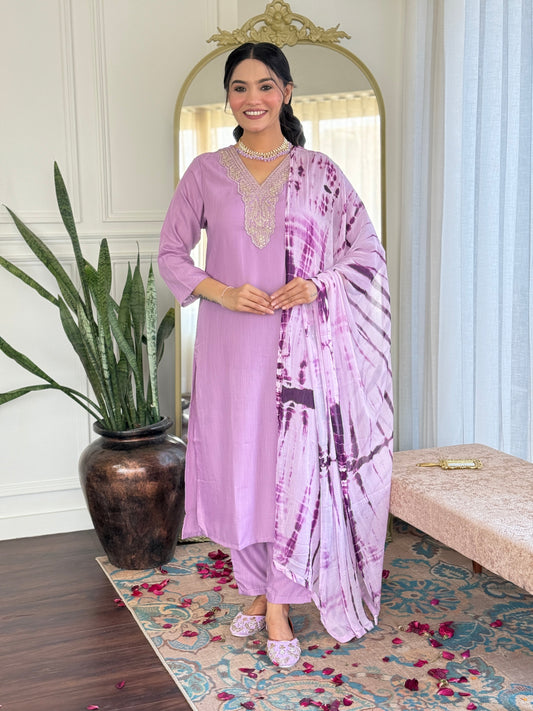 Elegant Light Purple Kurta Set for Women – Festive & Ethnic Wear