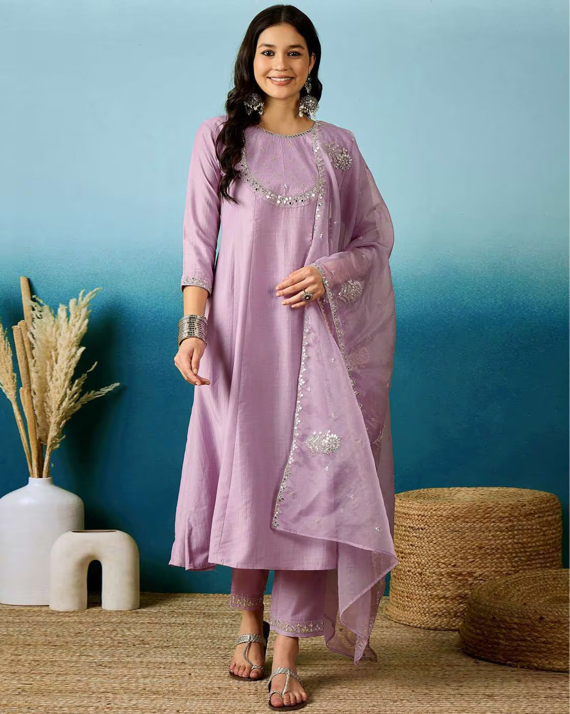Onion Pink Kurta Set For Laddies