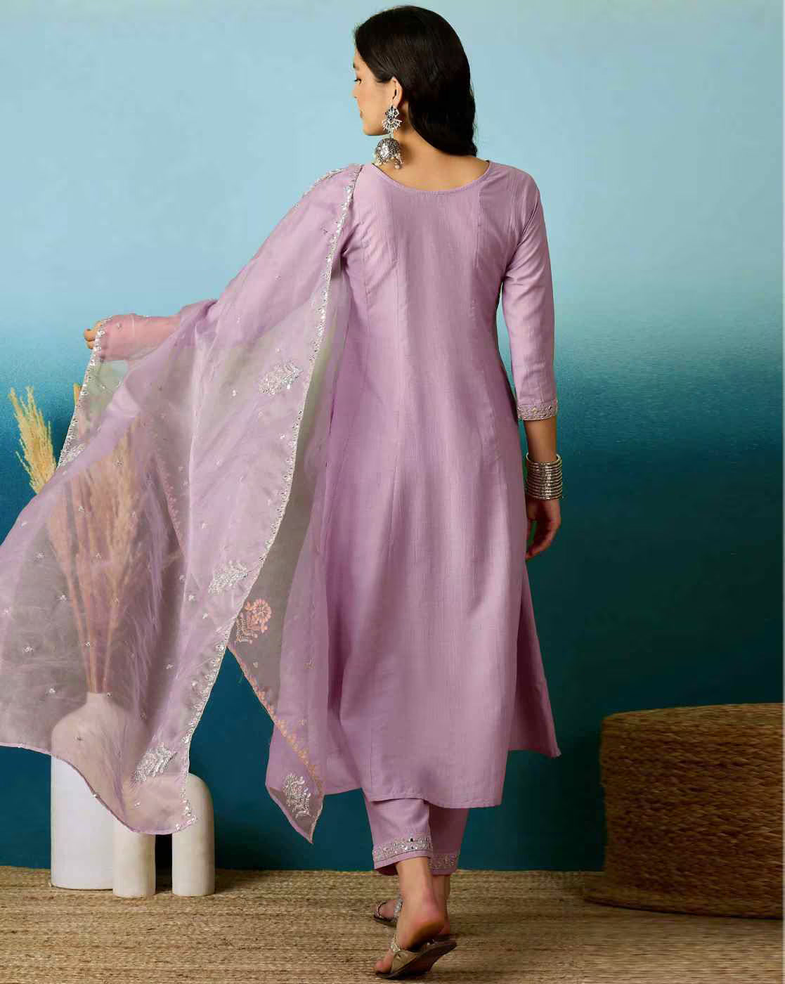 Onion Pink Kurta Set For Laddies