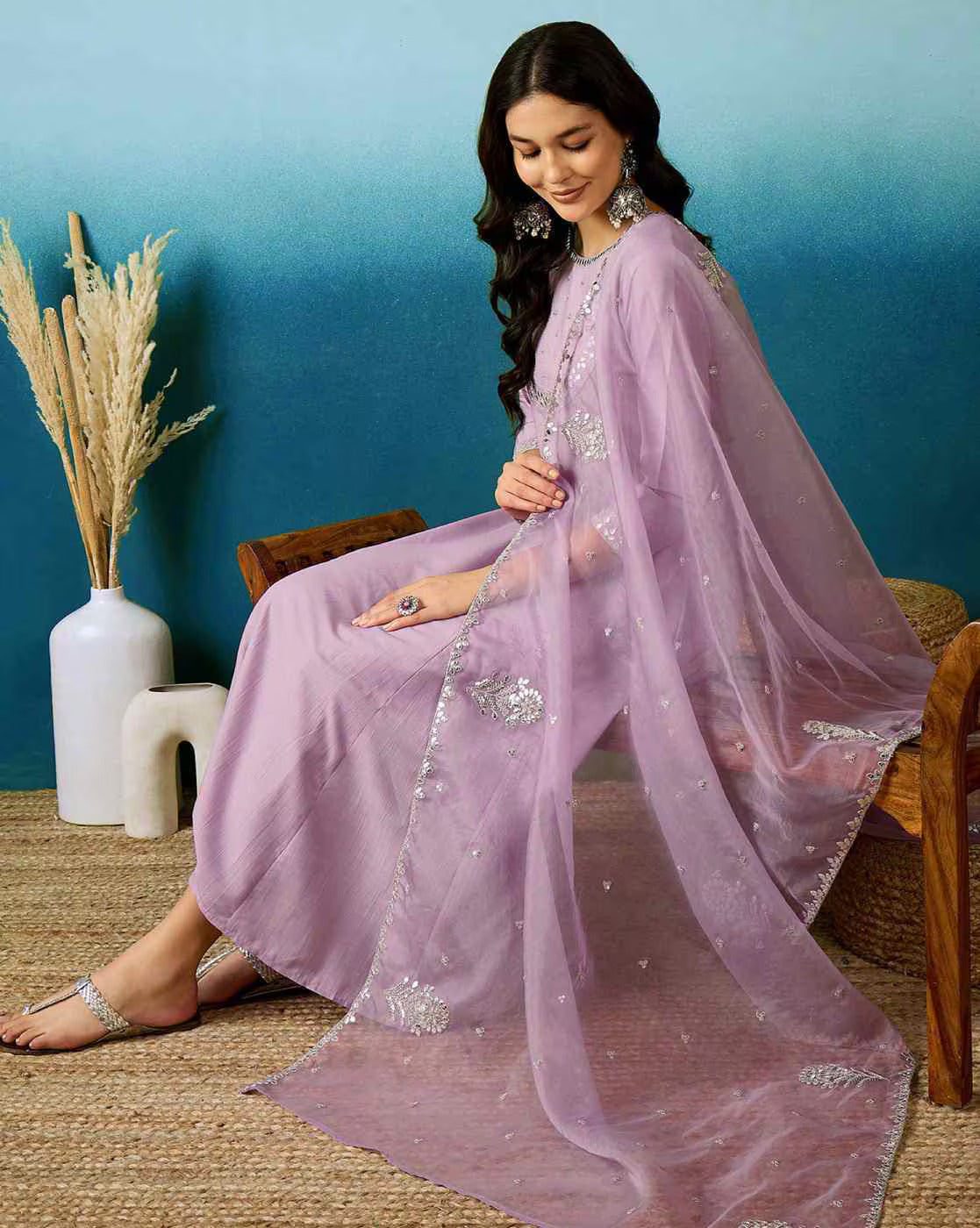 Onion Pink Kurta Set For Laddies
