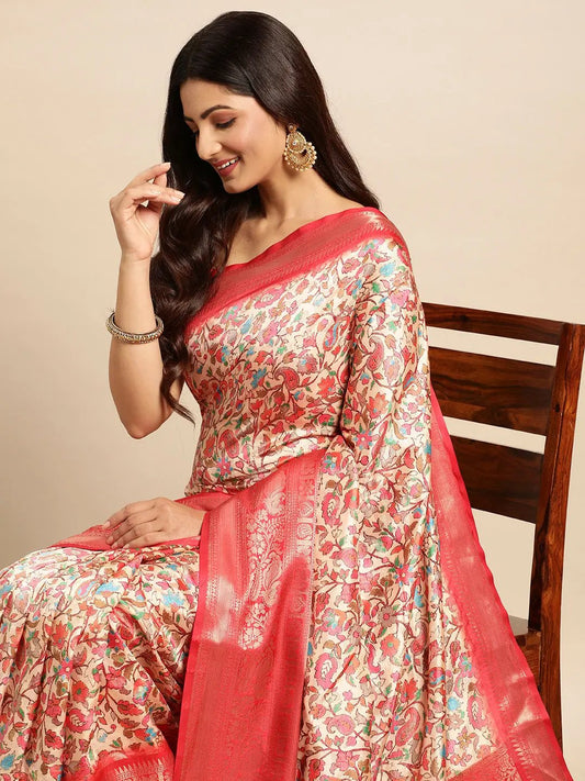 Exquisite Pashmina Digital Pattu Banarasi Silk Saree by My Store