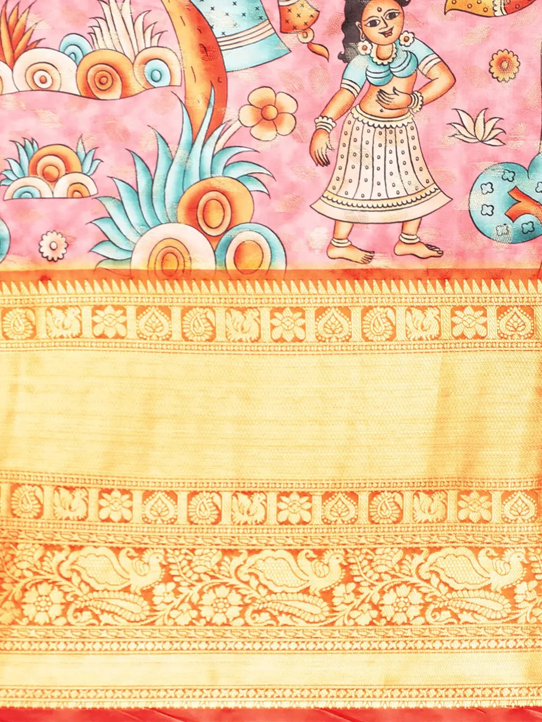 Exquisite Kalamkari Pattu Banarasi Silk Saree by My Store