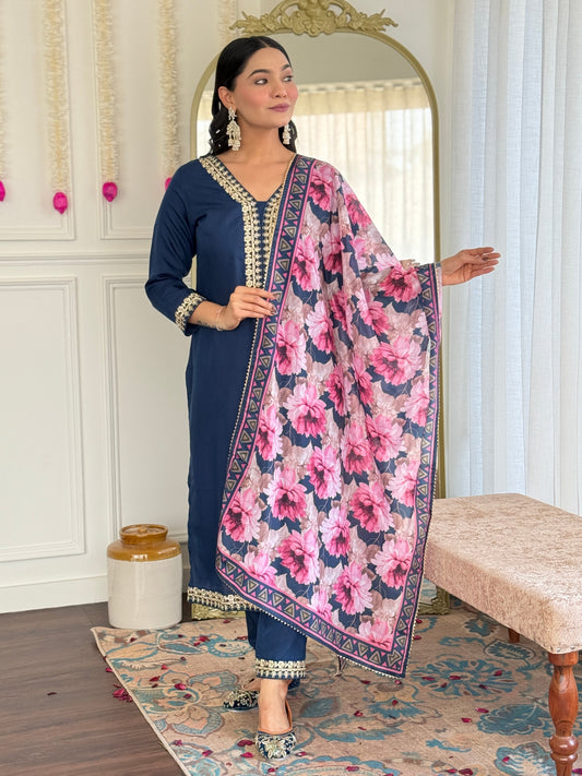 Sophisticated Navy Kurta & Pant Set
