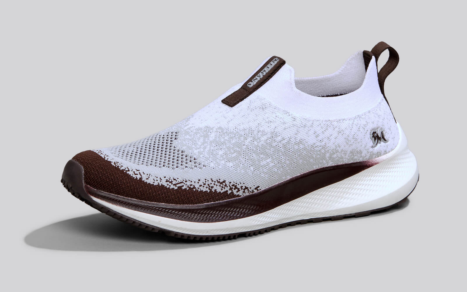 Blend Knit Slip Ons : Ivory-Brown by My Store
