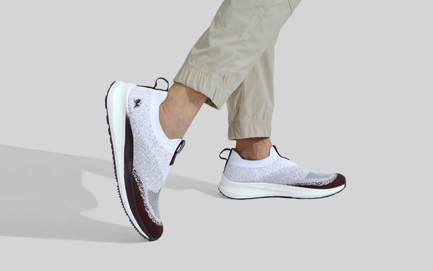 Blend Knit Slip Ons : Ivory-Brown by My Store
