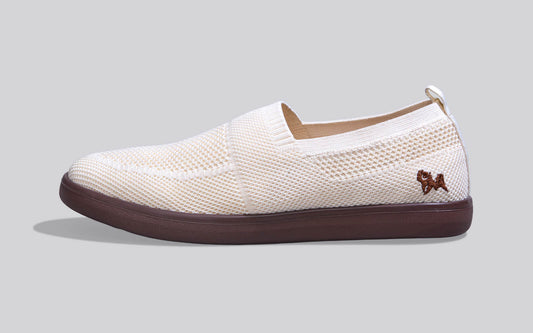 Casual Ease Slip Ons : Ivory Brown by My Store