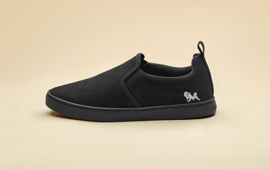 Cotton Slip Ons : Coal Black by My Store