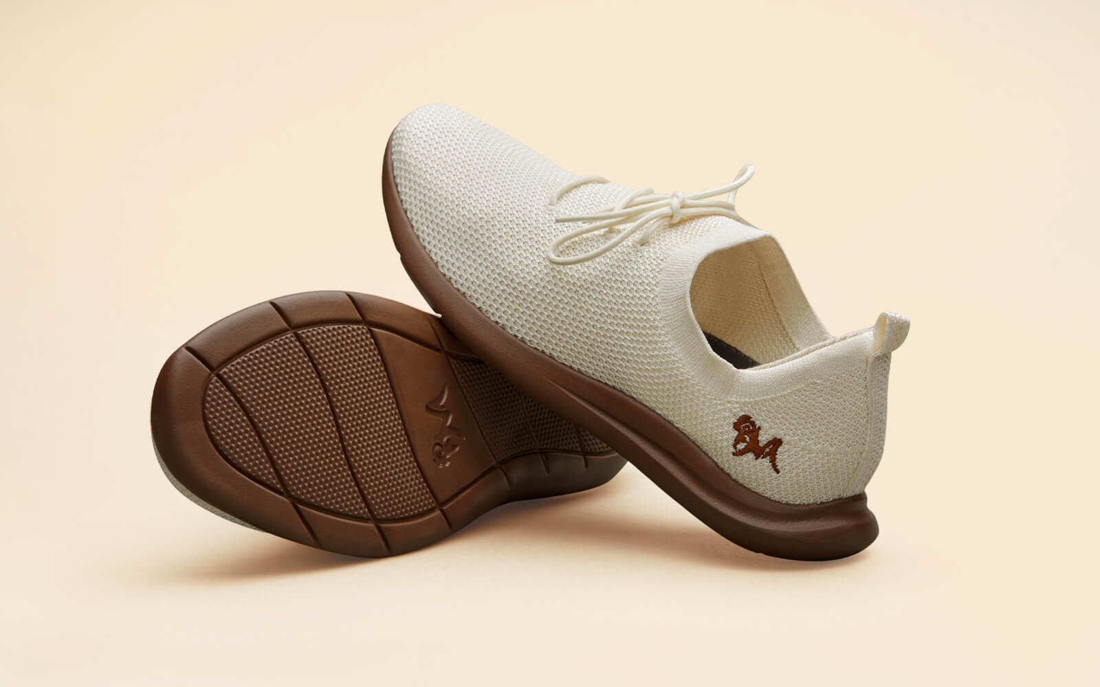 ReLive Knit Sneakers : Tusk Ivory / Brown Sole by My Store