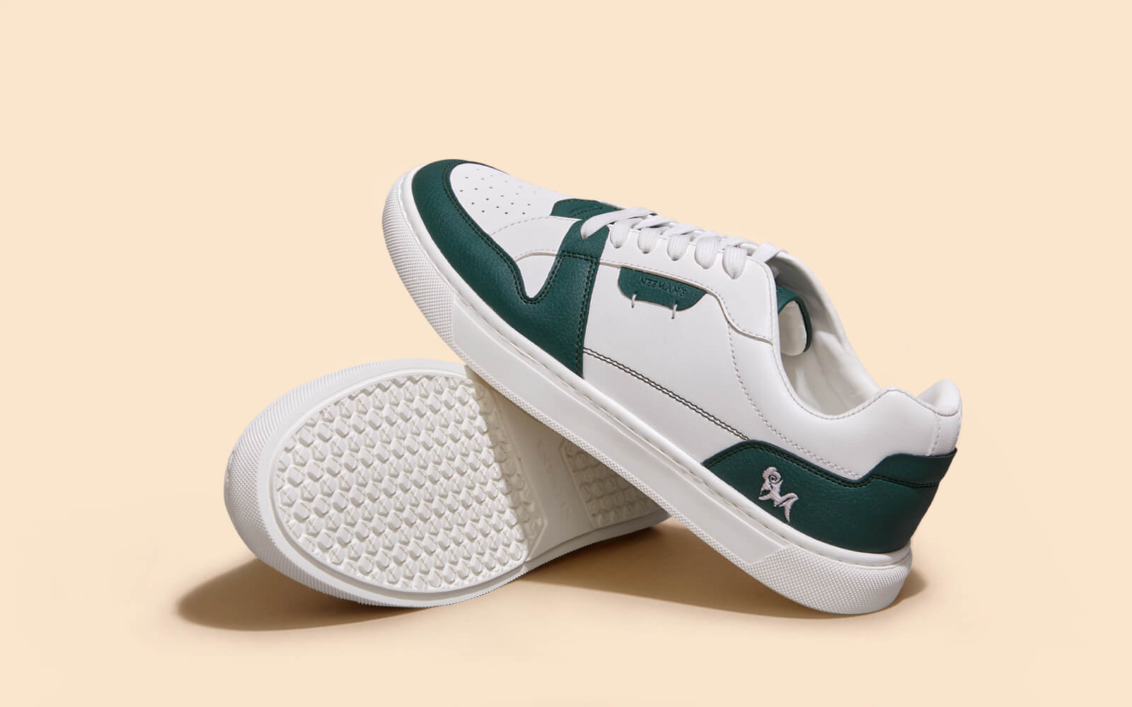 Retro Slick Sneakers : Green and White by My Store