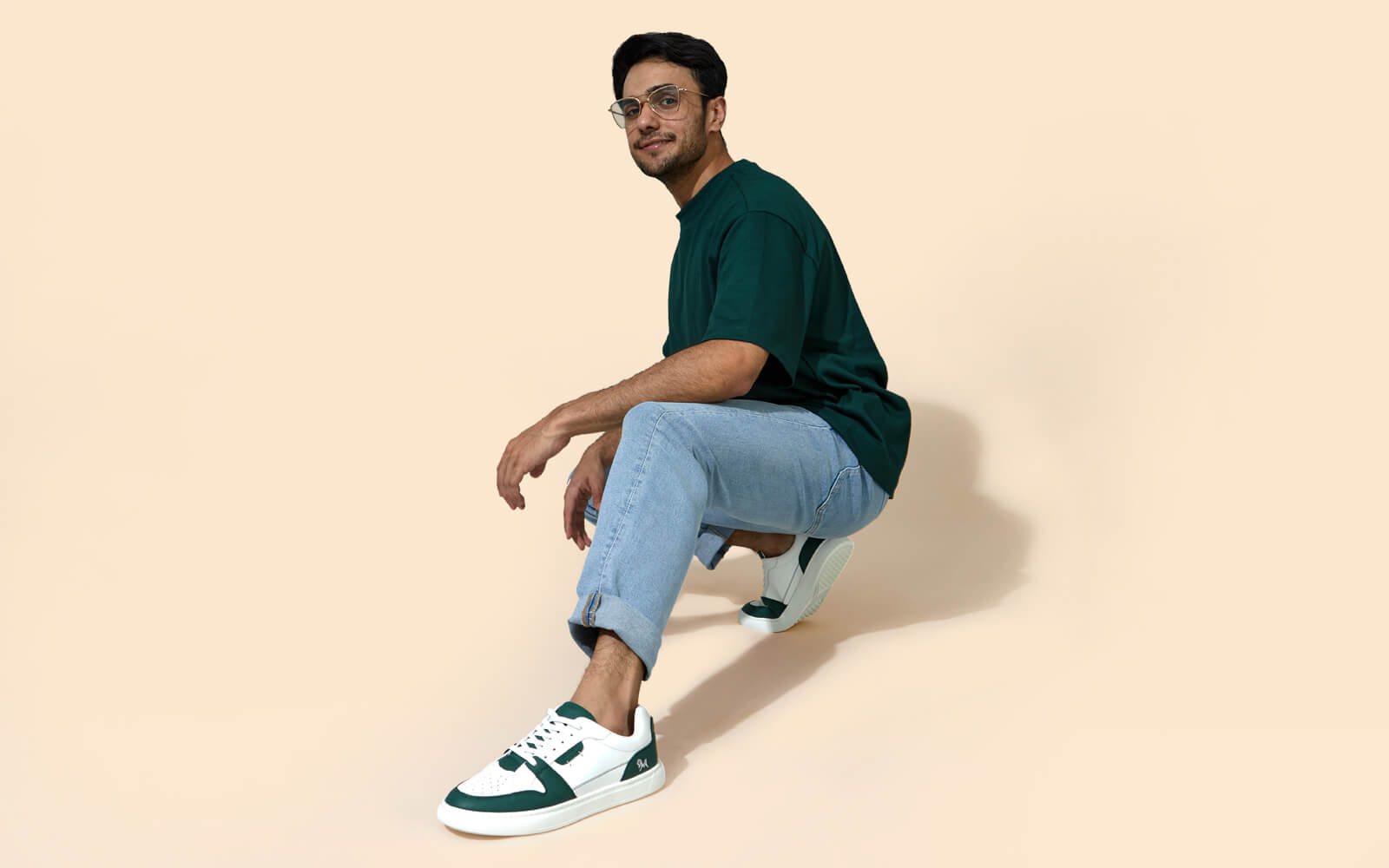 Retro Slick Sneakers : Green and White by My Store