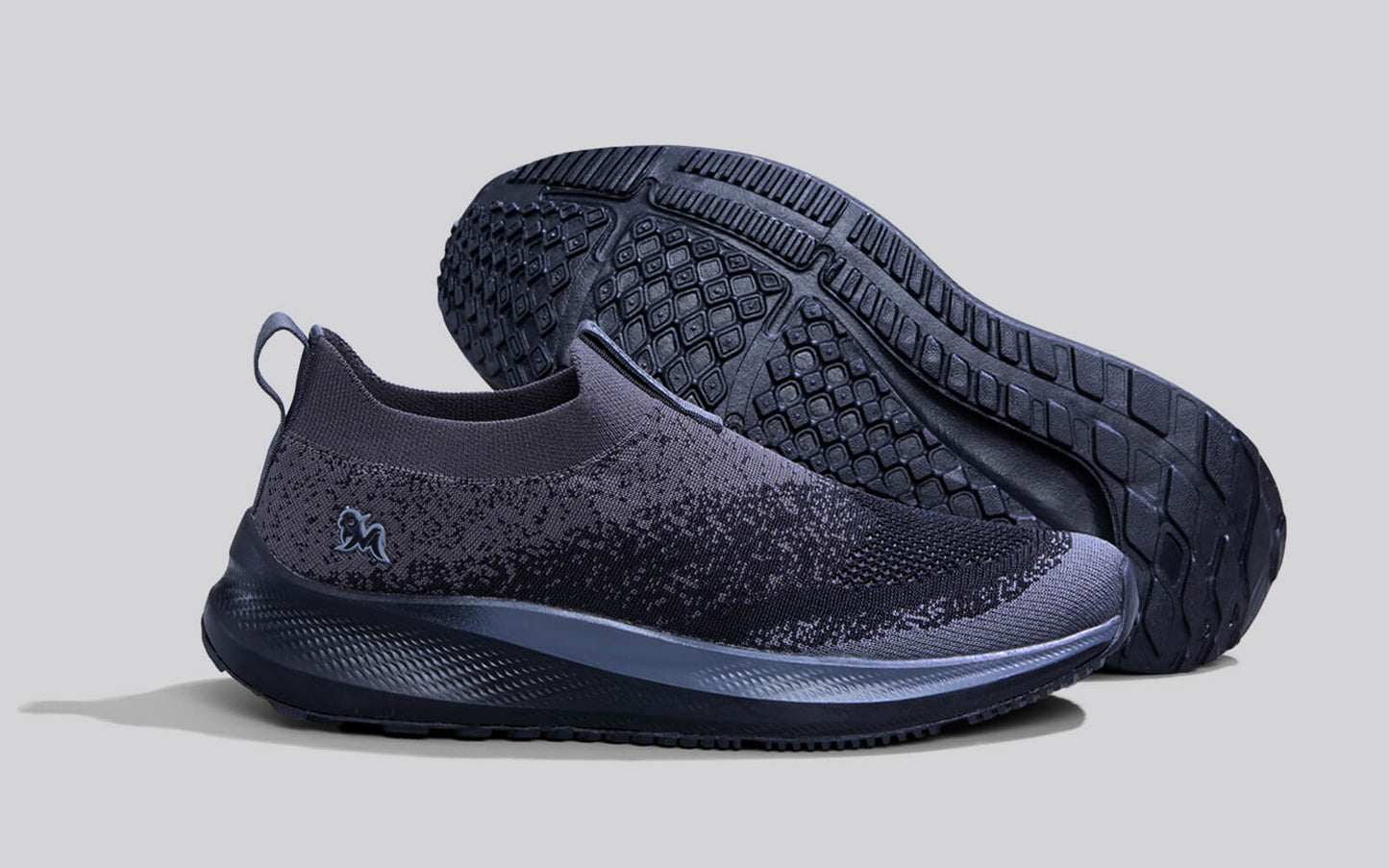 Blend Knit Slip Ons : Black-Grey by My Store