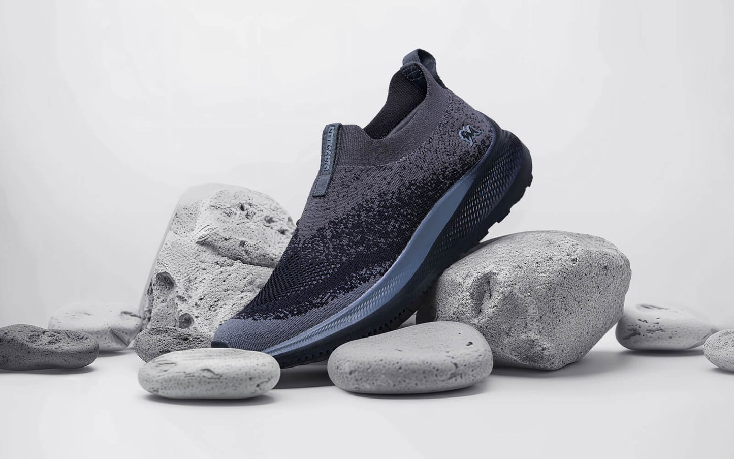 Blend Knit Slip Ons : Black-Grey by My Store