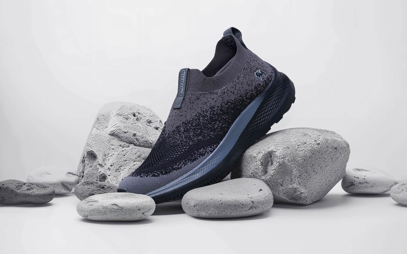 Blend Knit Slip Ons : Black-Grey by My Store