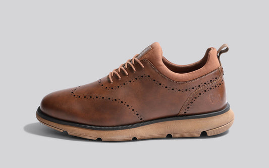 Crossover Brogues – Tan | Classic Tan Brogue Shoes for Men with Modern Comfort by My Store