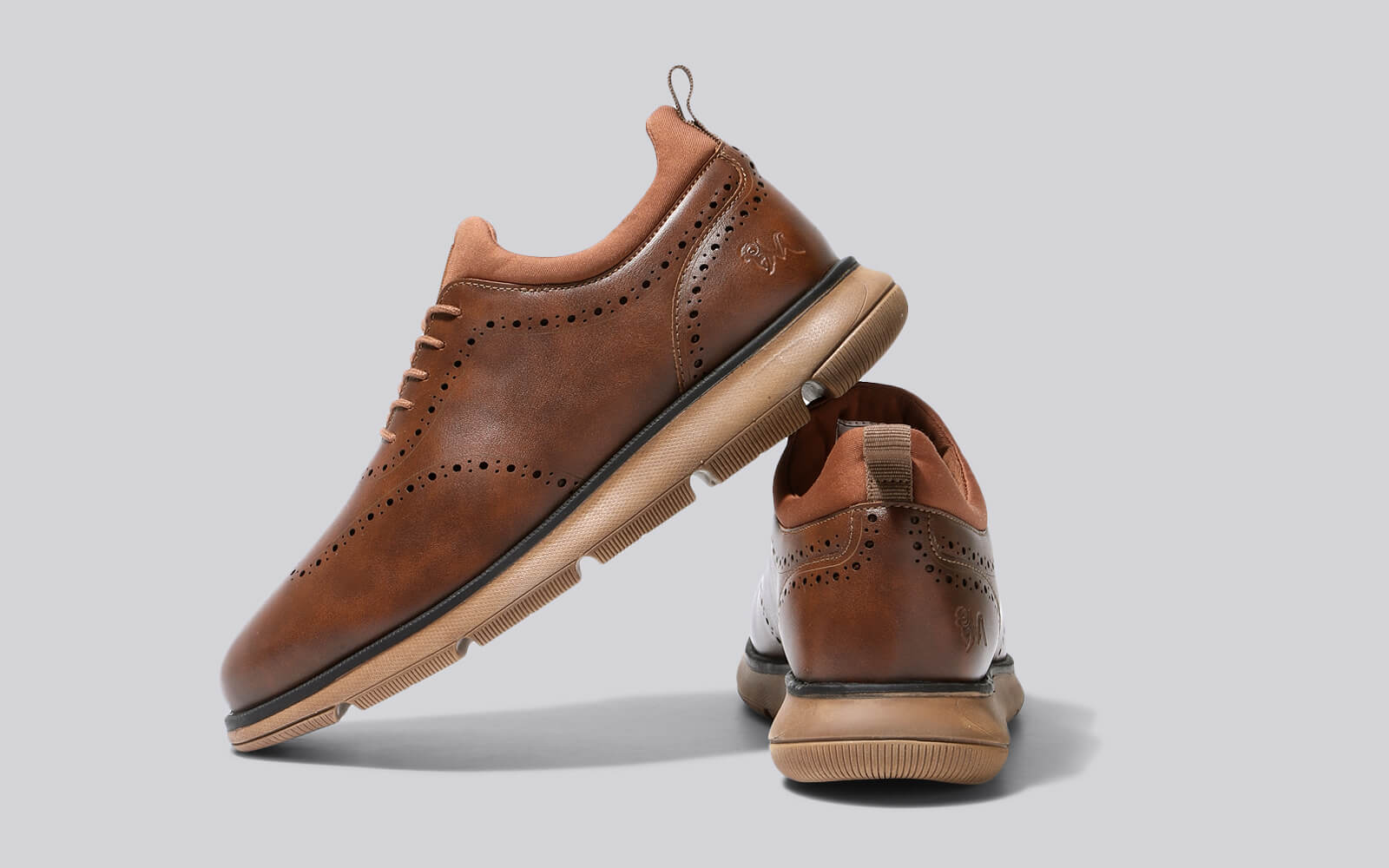 Crossover Brogues – Tan | Classic Tan Brogue Shoes for Men with Modern Comfort by My Store