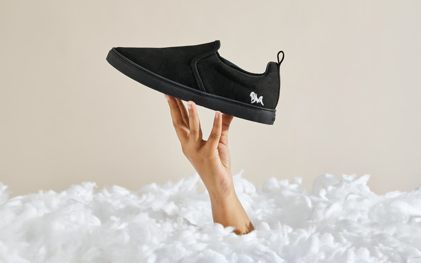 Cotton Slip Ons : Coal Black by My Store