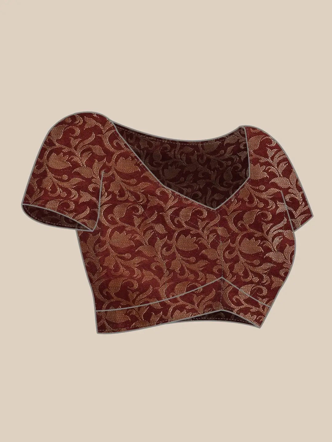 Brown Colour Self Butti Design Uppada Cotton Silk Saree by My Store