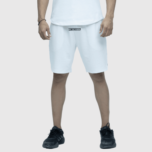 White Textured Comfortable Fit Shorts