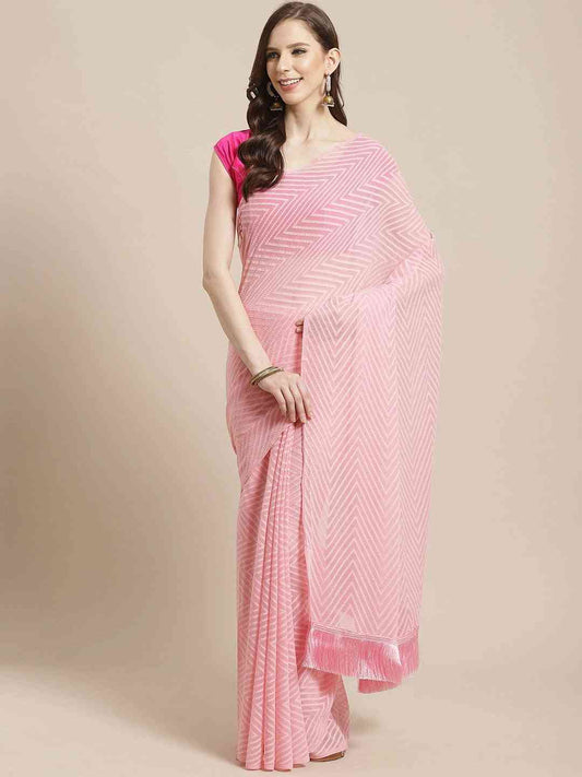 Pure Soft Georgette Geometric Print Party Wear Saree by My Store