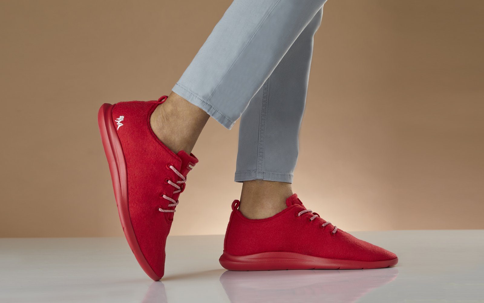 Wool Joggers : Coral Red by My Store
