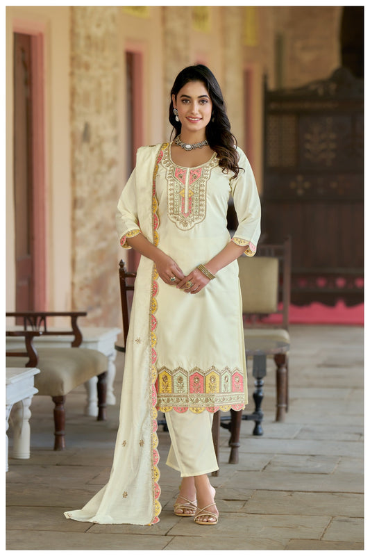Wedding Wear Off White Kurta Set For Laddies